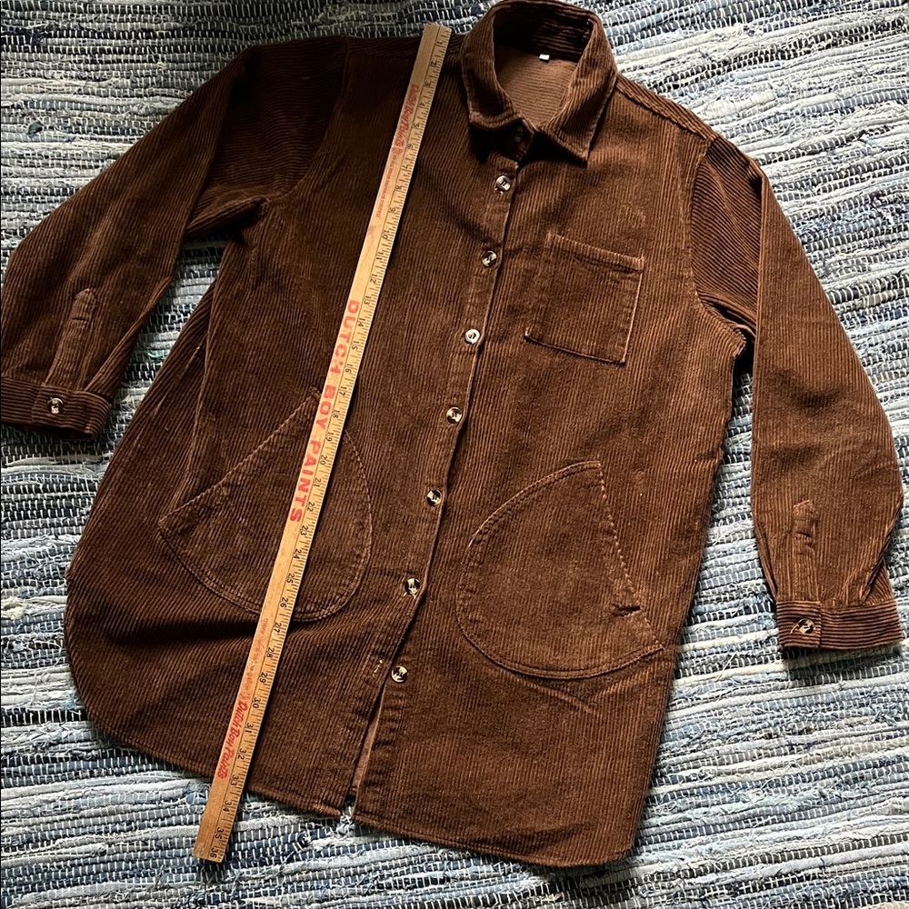 Womens Brown Corduroy Shirt Jacket